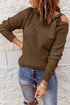 Strapped Cut Out Shoulder Turtleneck Sweater